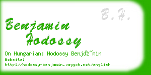 benjamin hodossy business card